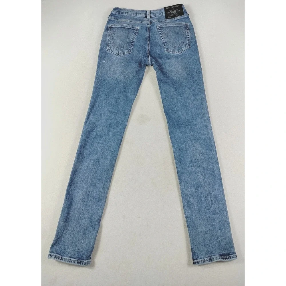 True Religion Rocco‎ Jeans Mens 30x32 Light Wash Blue Relaxed Skinny Denim